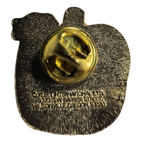 Vintage Pumpkin Enamel Lapel Pin Gold-Tone Backing Halloween fall autumn klein - Picture 2 of 3